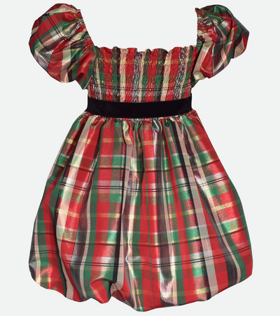 girls Christmas dresses in red plaid 