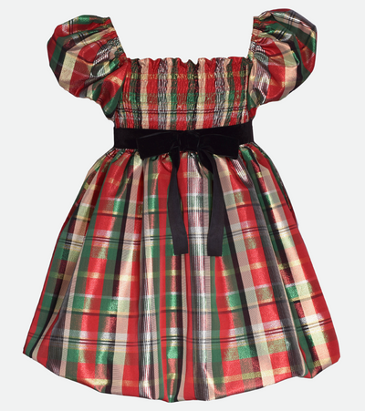 girls Christmas dresses in red plaid