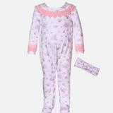 Celia Floral Onesie with Headband - Image 