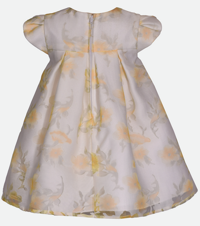 Yellow floral party dress for baby girl