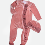 Luna Velvet Onesie with Hat - Image 