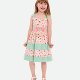 Bea Floral Party Dress with Hat - Image 