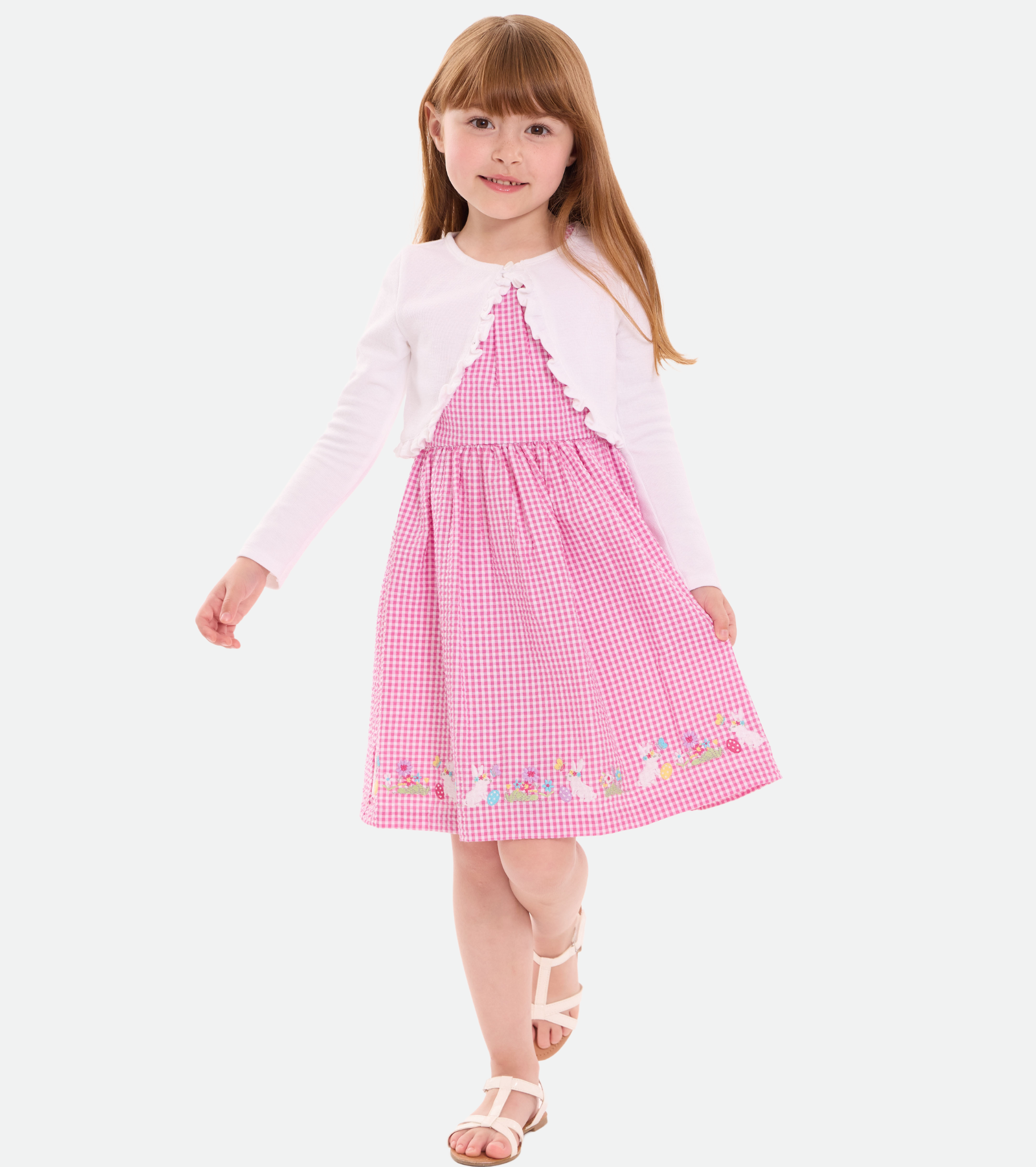 Pippa Gingham Bunny Dress with Cardi