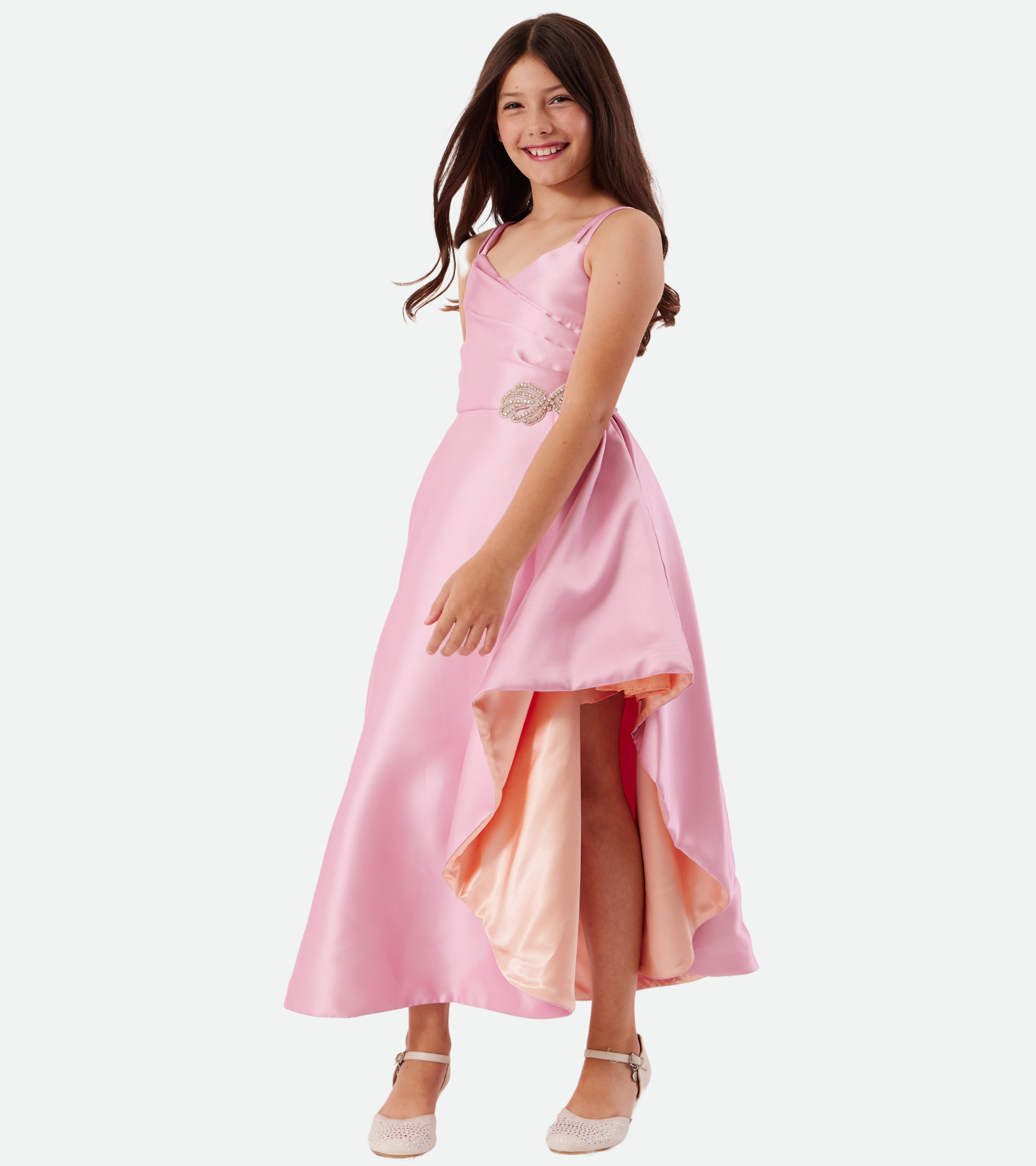 Aubrey Two-Tone Cascade Gown