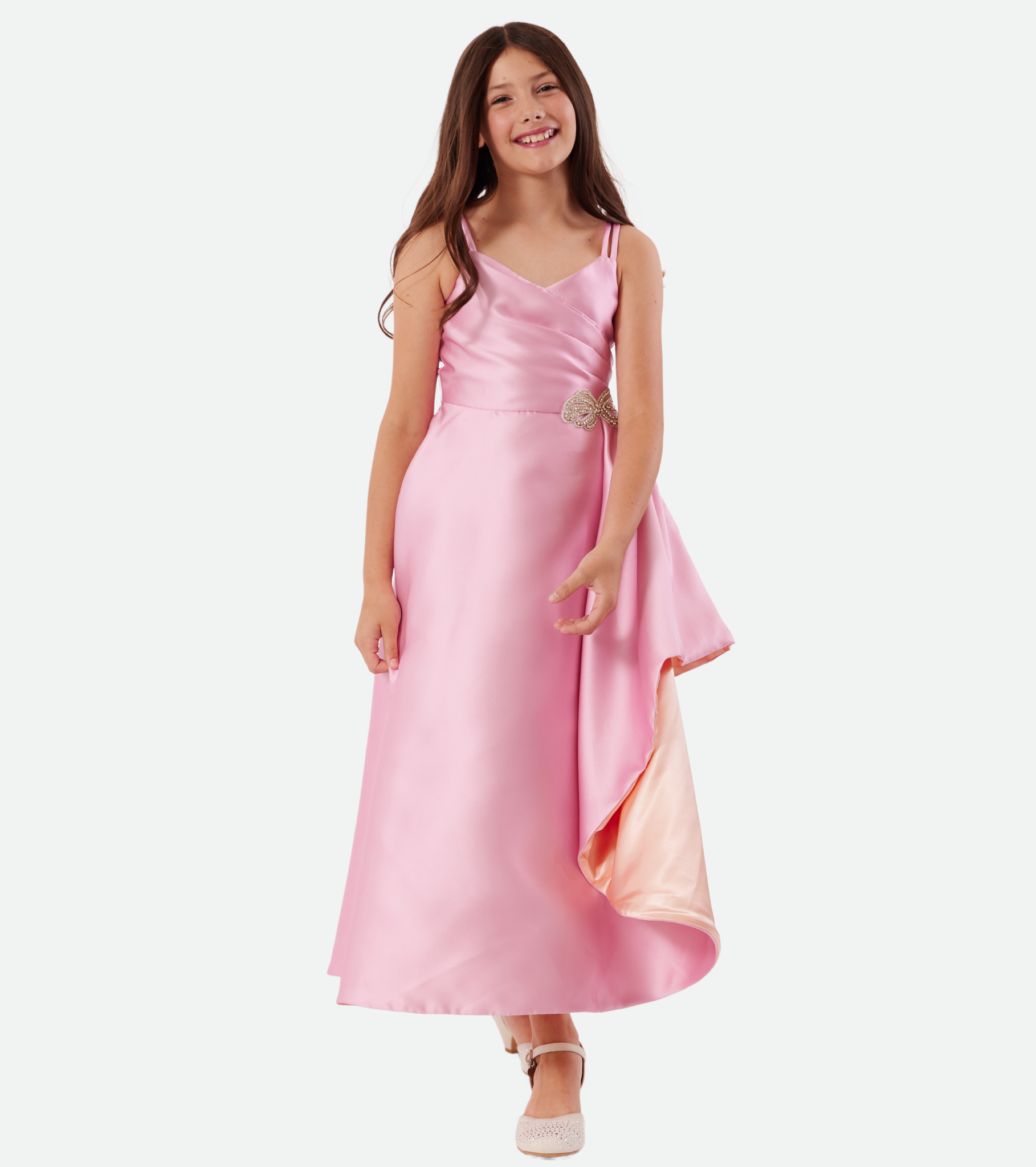 Aubrey Two-Tone Cascade Gown