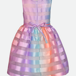 Viola Rainbow Stripe Party Dress - Image 