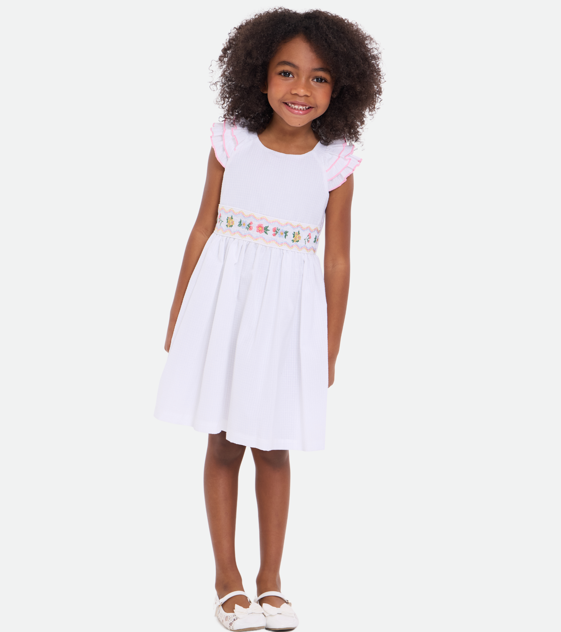 Paige Smocked Flutter Sleeve Dress