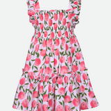Georgia Smocked Peach Dress - Image 
