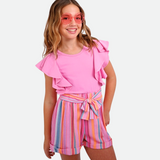 Tori Knit Flutter Sleeve Romper - Image 