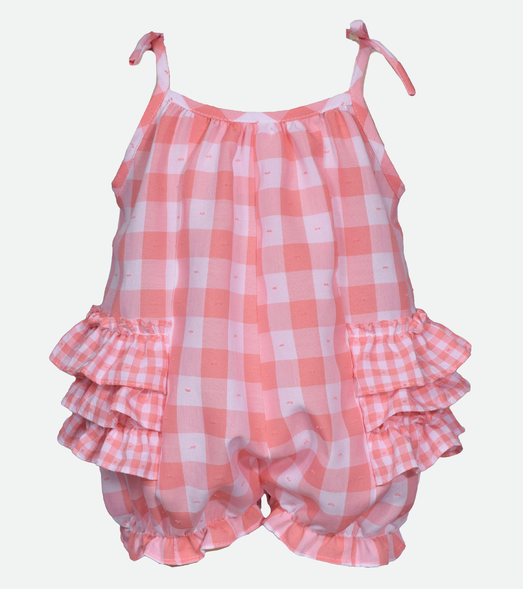 April Gingham Ruffle Bubble