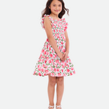 Georgia Smocked Peach Dress - Image 