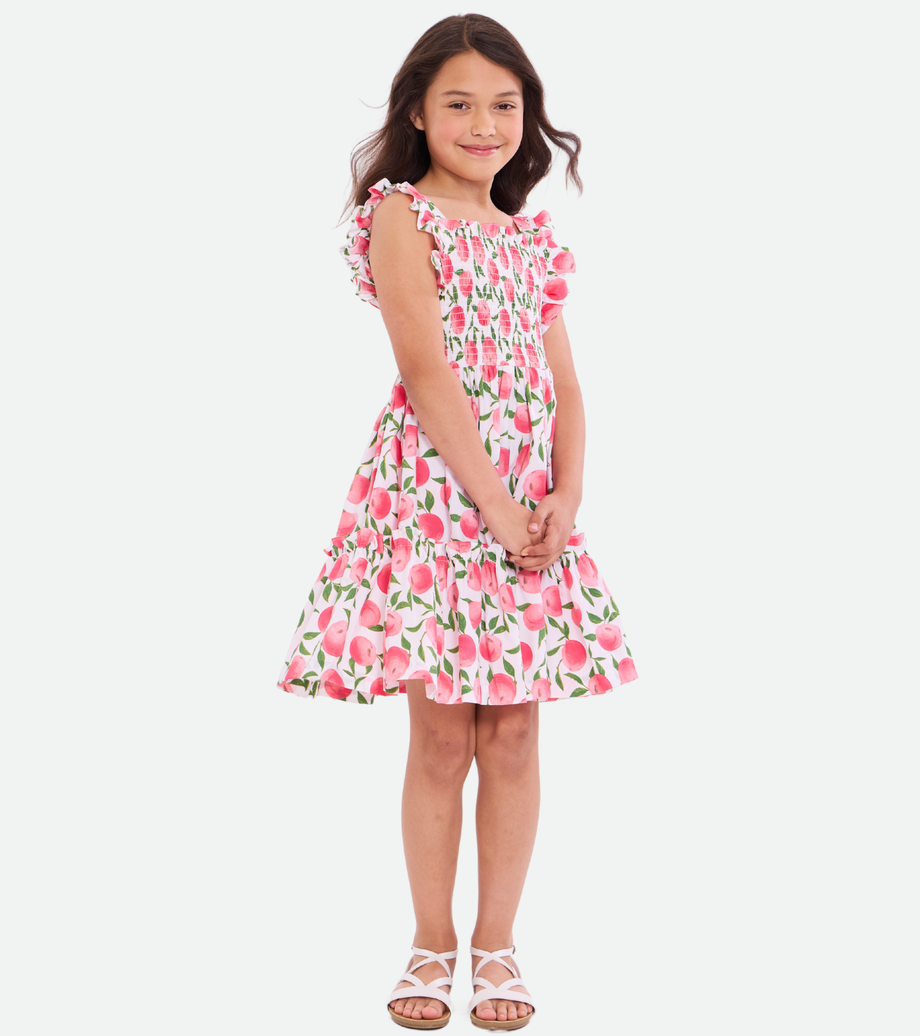 Georgia Smocked Peach Dress
