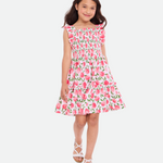 Georgia Smocked Peach Dress - Image 