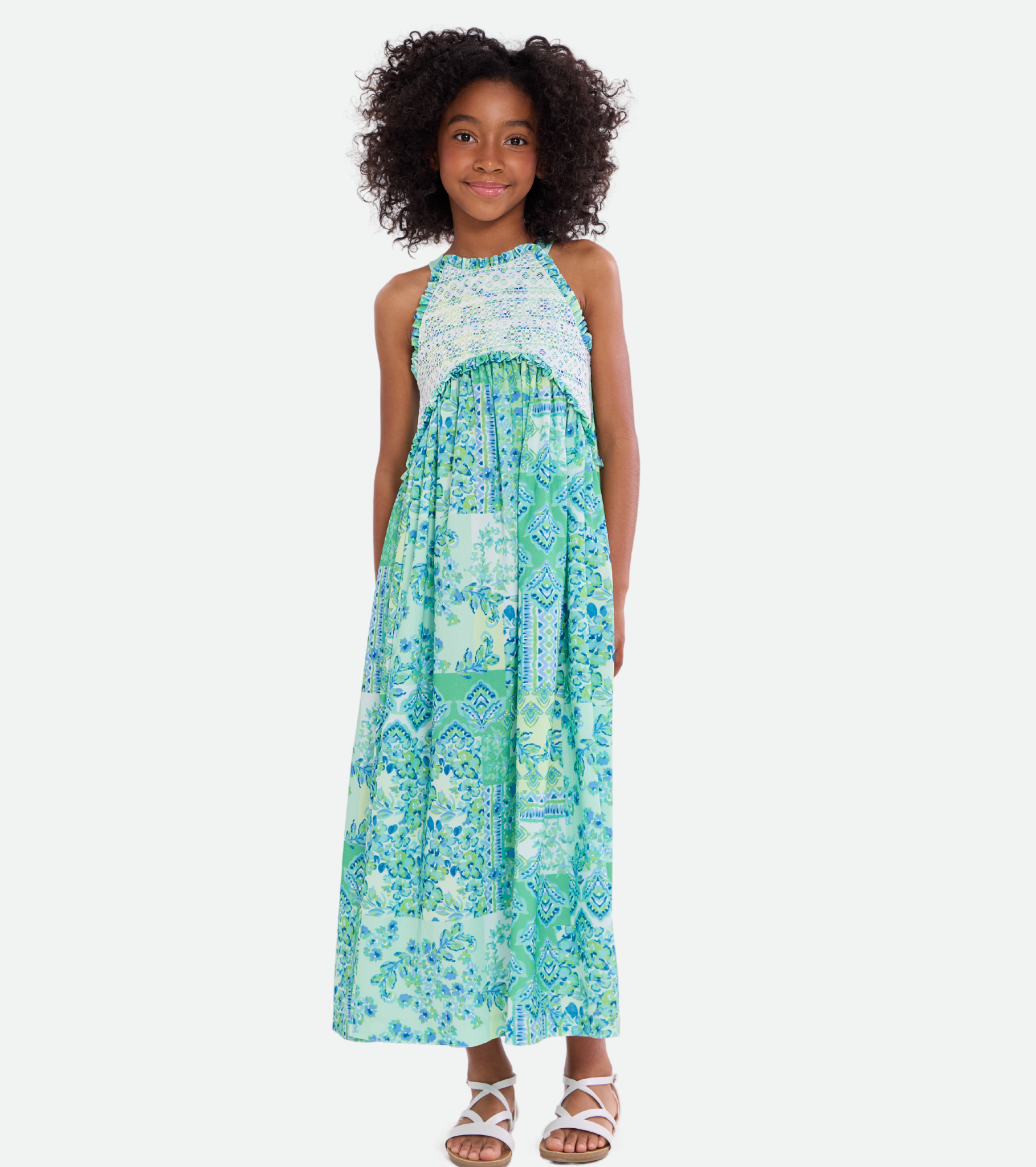 Melanie Tropical Print Maxi Dress