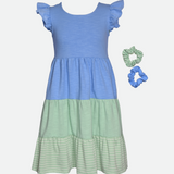 Becca Color Block Dress with Scrunchies - Image 