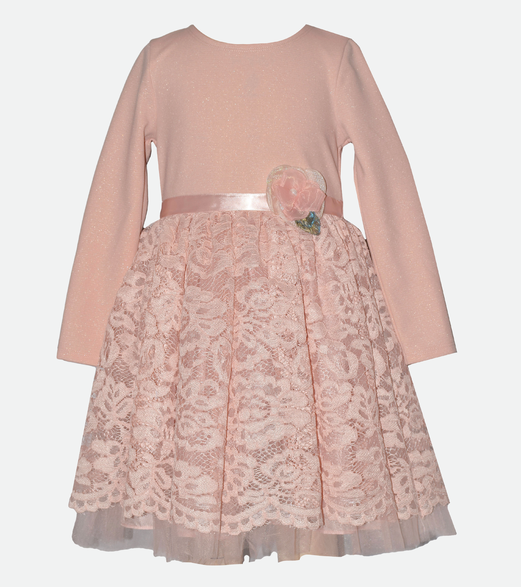 Pink long sleeve party dress for girls ballerina party dress