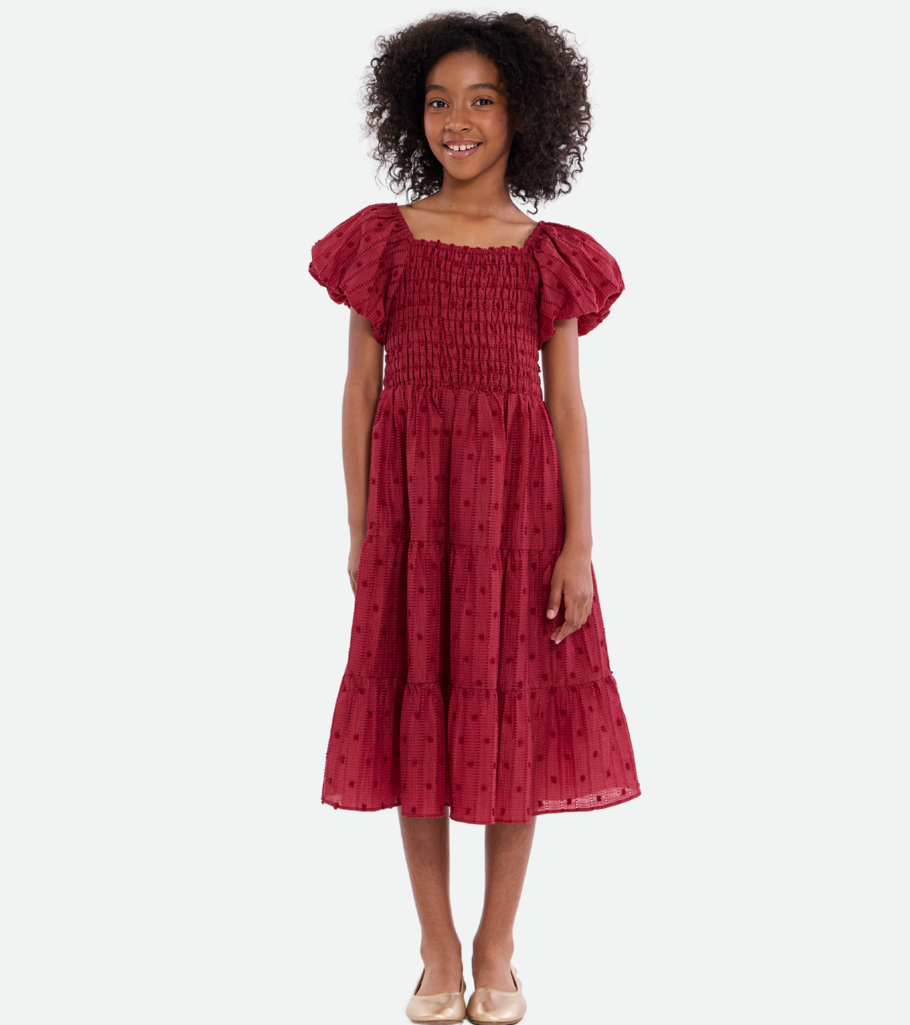 Esme Textured Peasant Dress