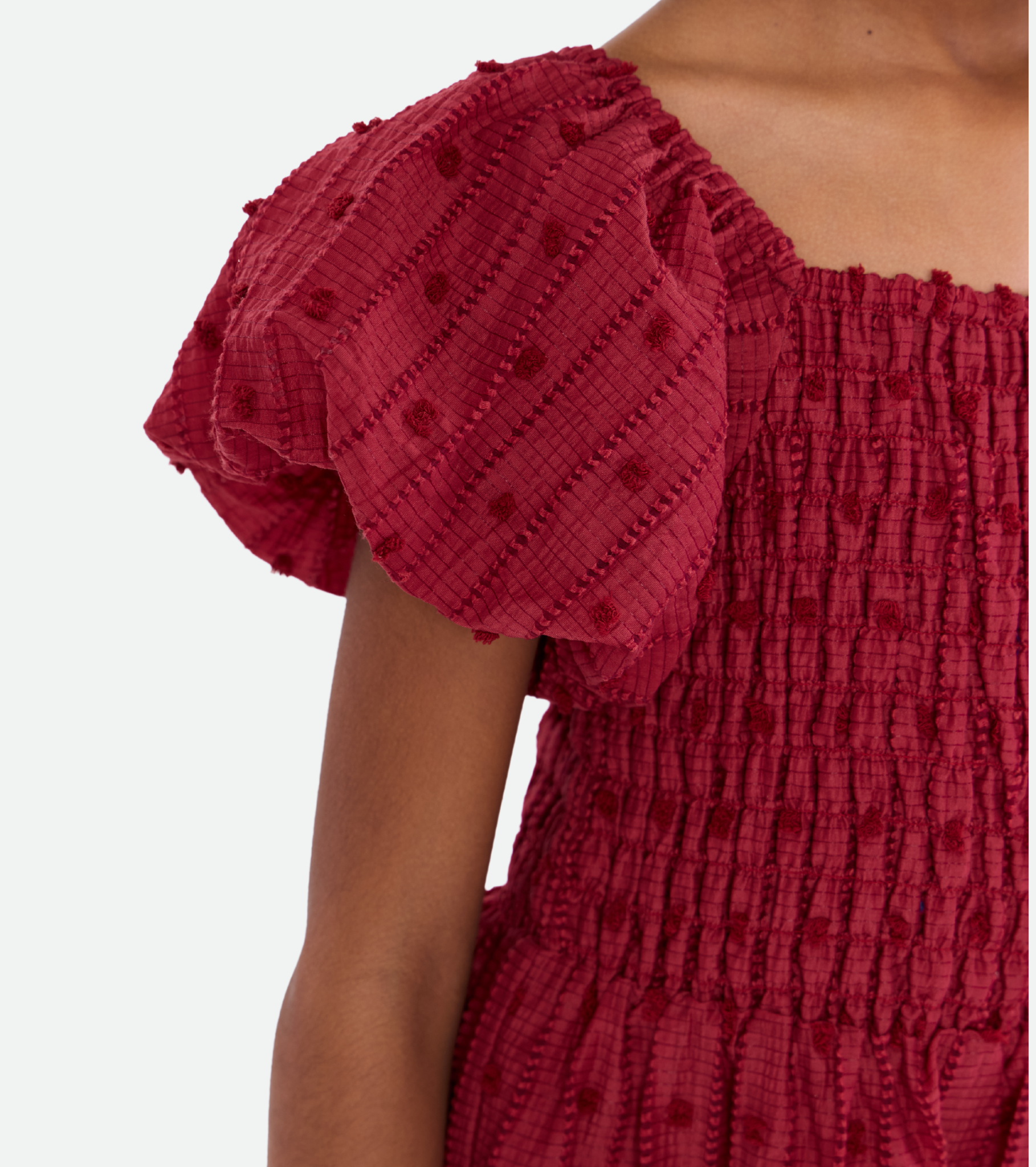 Esme Textured Peasant Dress