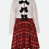Valerie Plaid Dress with Cardigan - Image 