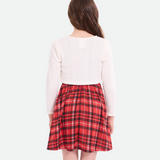 Valerie Plaid Dress with Cardigan - Image 