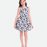 Stella Floral Jacquard Party Dress - Image 