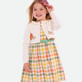 Penny Plaid Harvest Dress with Cardigan - Image 
