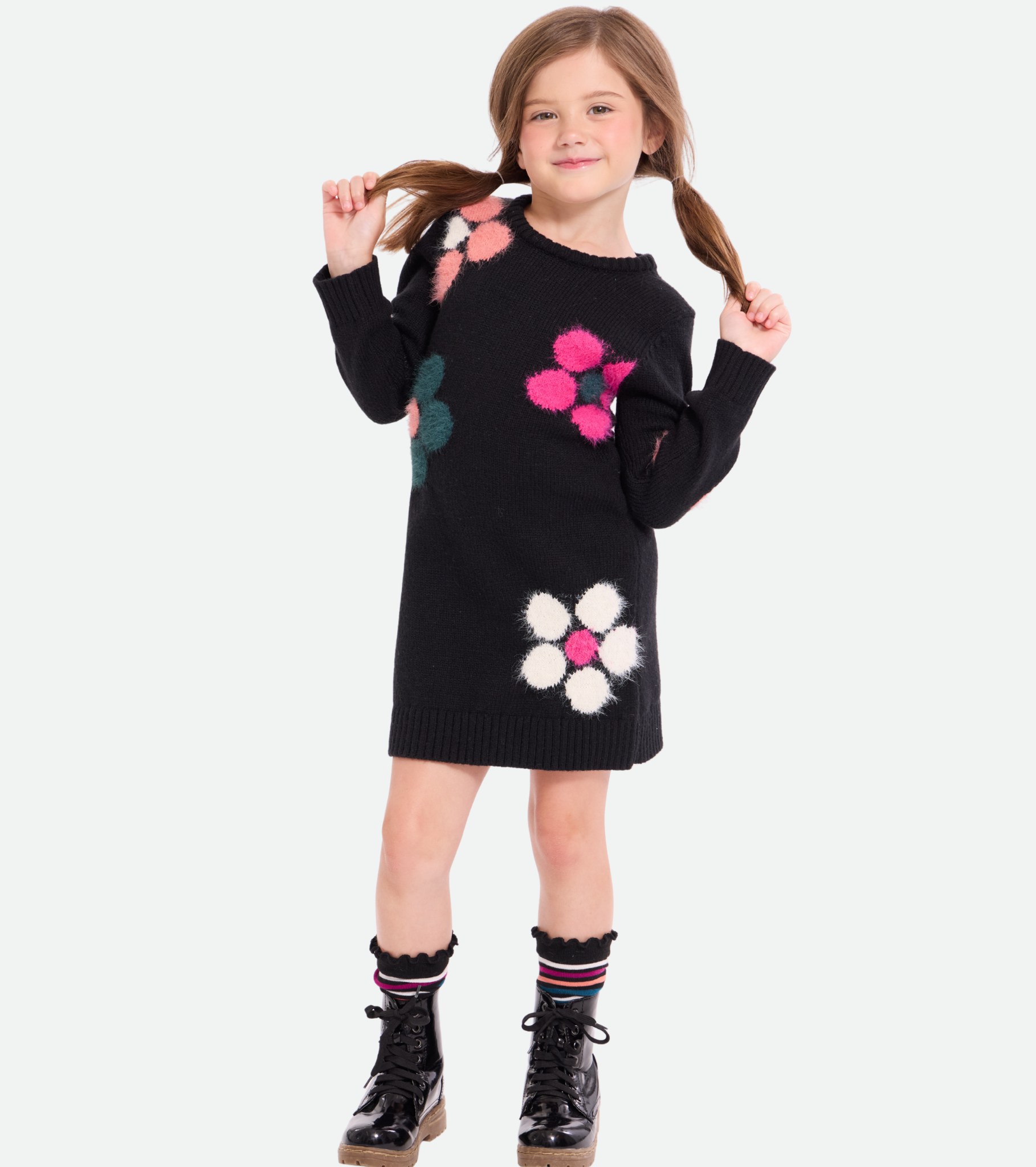Flower Power Sweater Dress with Socks