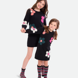 Flower Power Sweater Dress with Socks - Image 