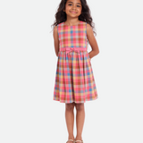 ABC Plaid Dress with Embroidered Cardigan - Image 