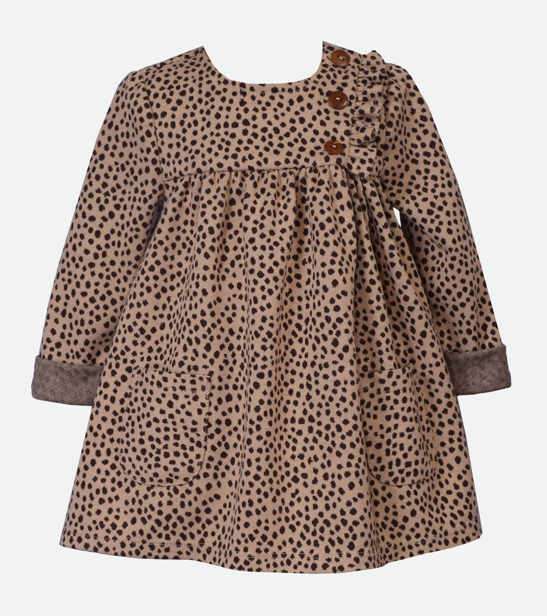 Long sleeve cheetah print dress for girls