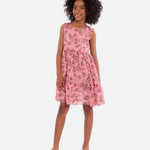 Hailey Floral Chiffon Dress with Cardigan - Image 