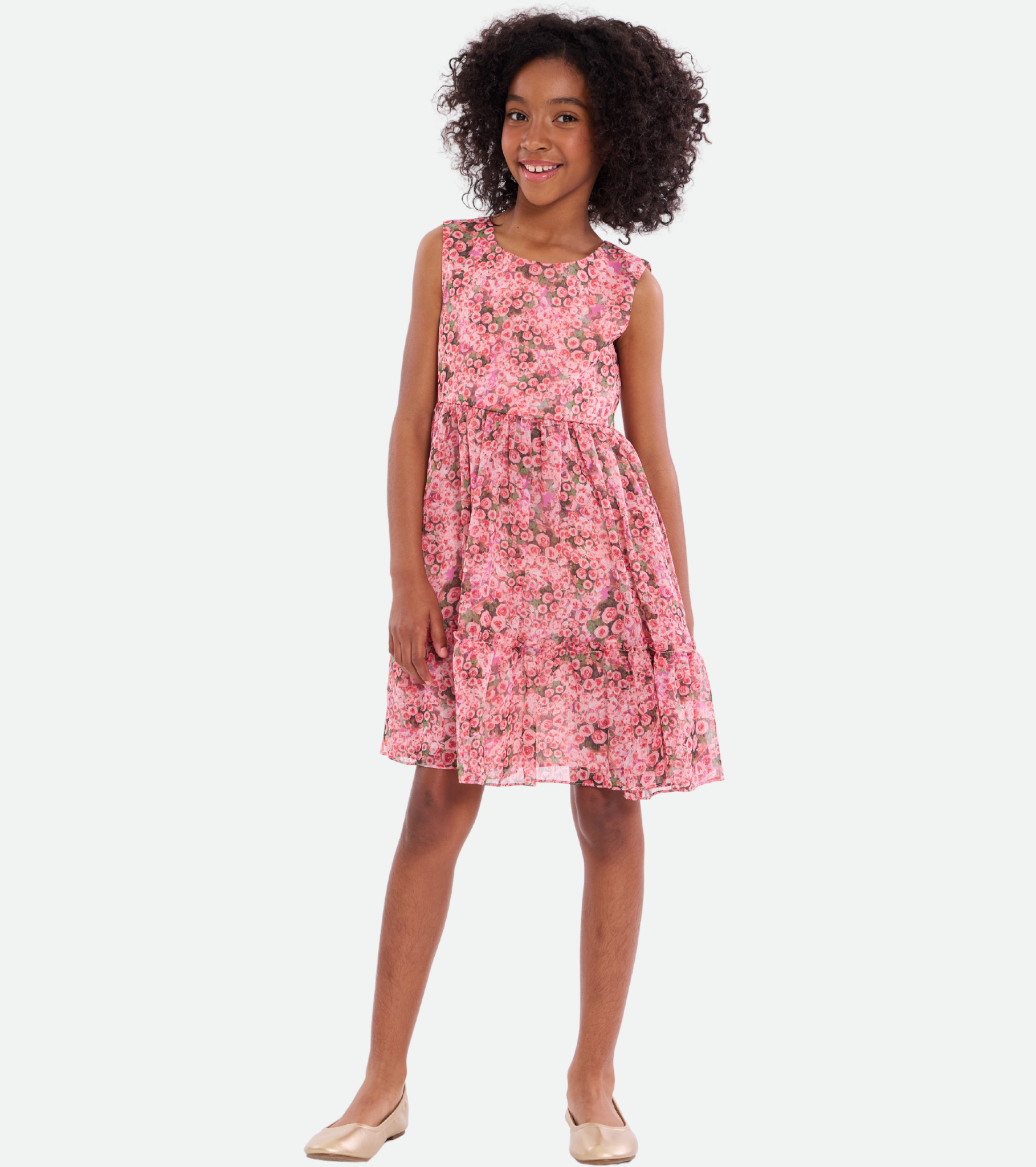 Hailey Floral Chiffon Dress with Cardigan