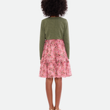 Hailey Floral Chiffon Dress with Cardigan - Image 