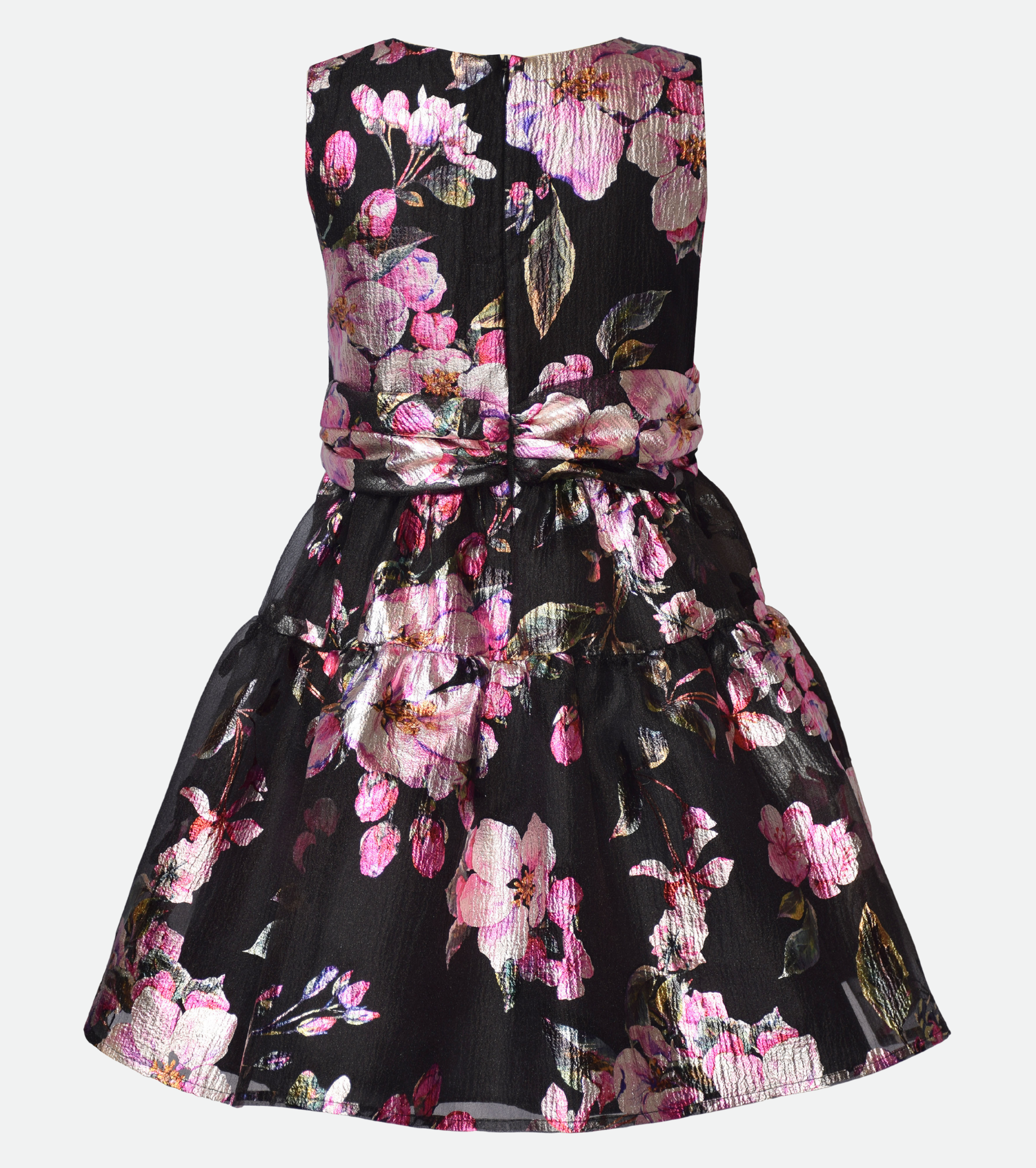 Aria Metallic Floral Party Dress