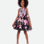 Bianca Metallic Floral Party Dress - Image 