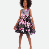 Bianca Metallic Floral Party Dress - Image 