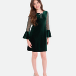 Eve Velvet Bow Party Dress - Image 