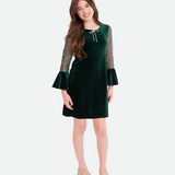Eve Velvet Bow Party Dress - Image 