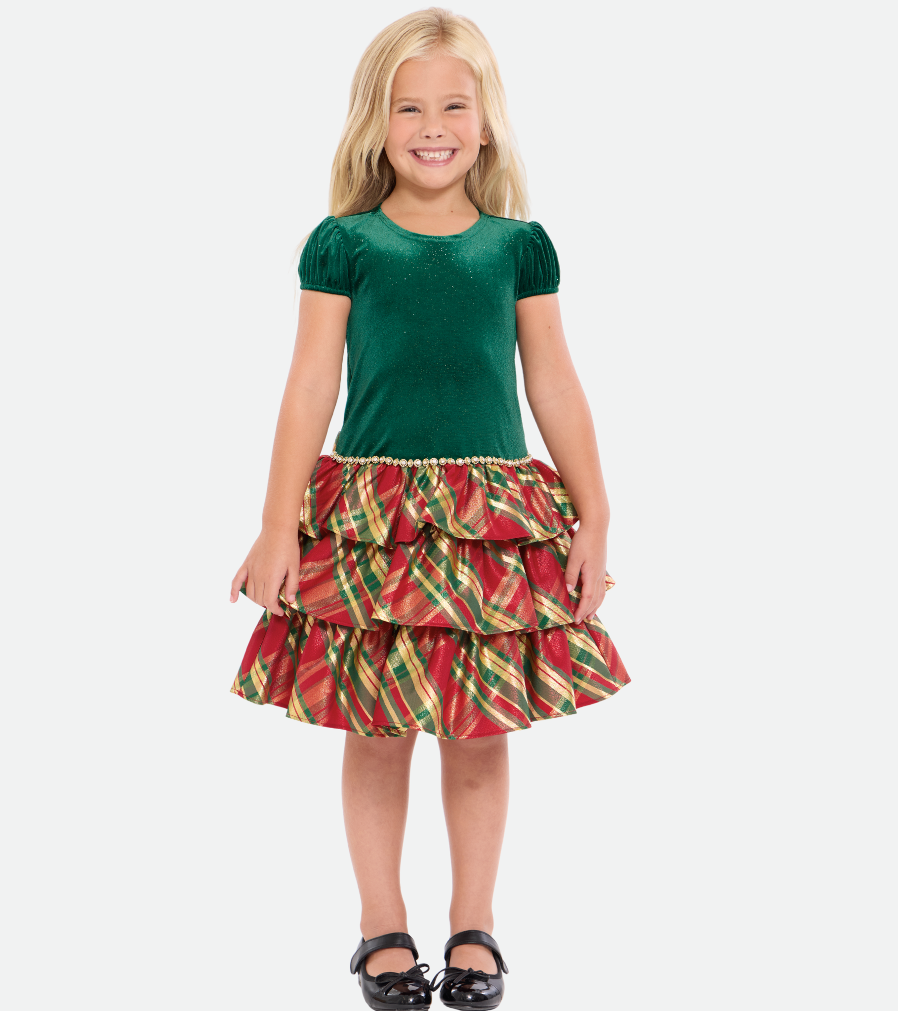 Plaid Christmas Dresses for Girls