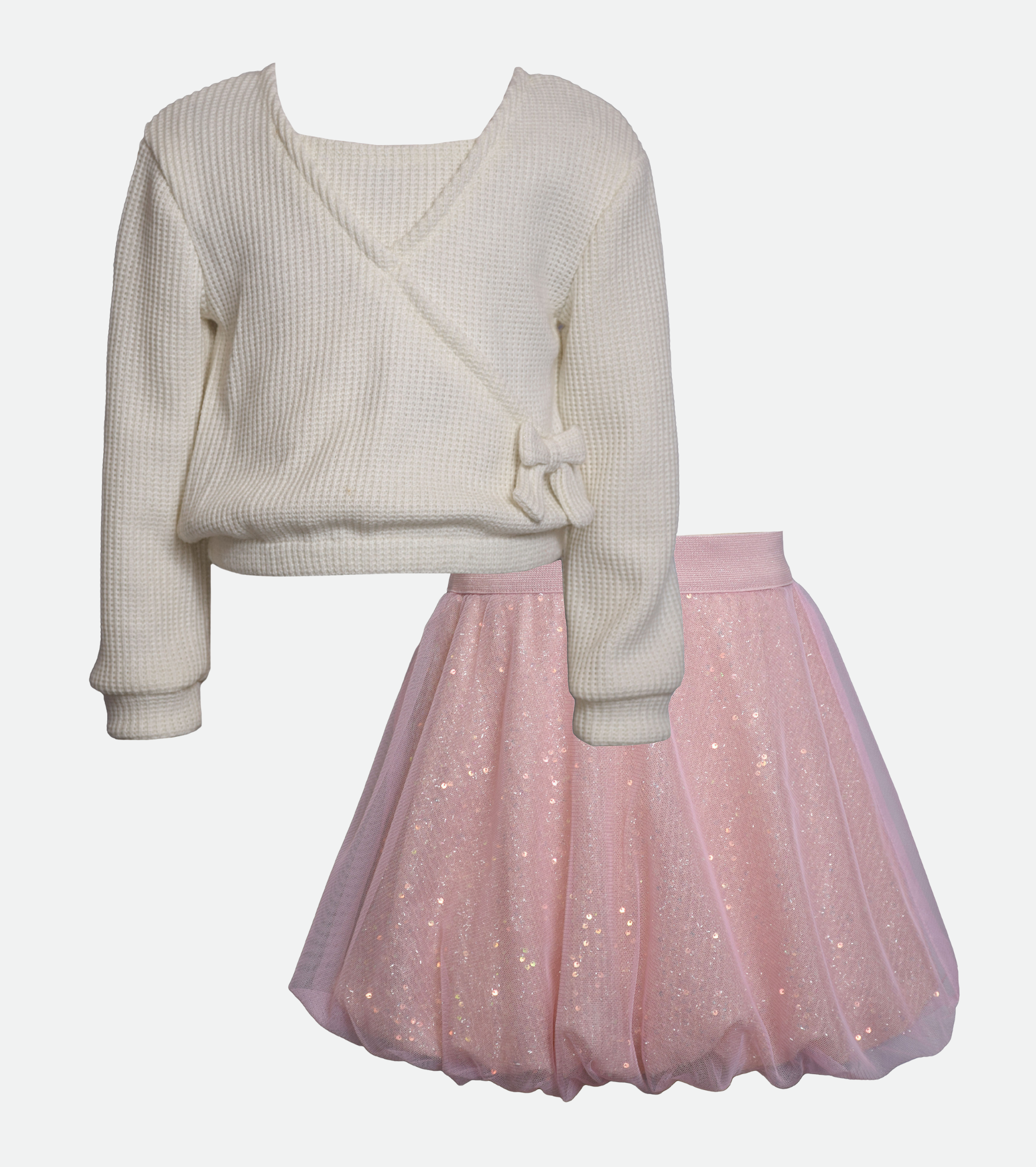 Ballerina Skirt Set for Girls Sweater and Sequin Skirt Set