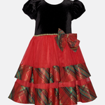 Delia Tiered Plaid Party Dress - Image 