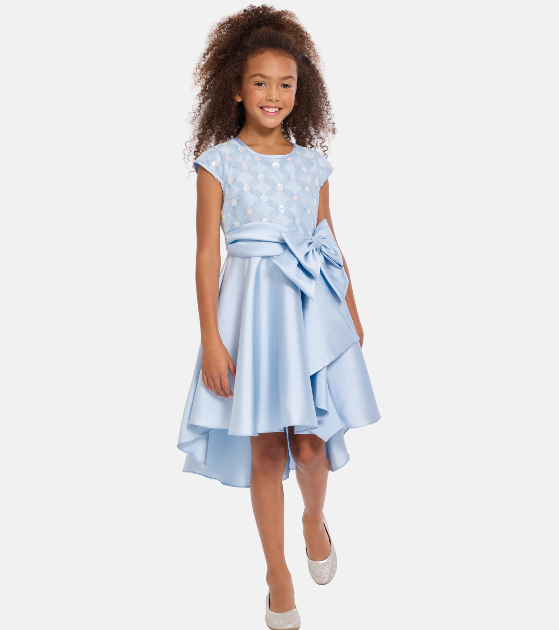 Emilia Embroidered High-low Party Dress