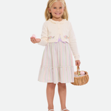 Luca Embroidered Bunny Dress and Cardigan Set - Image 
