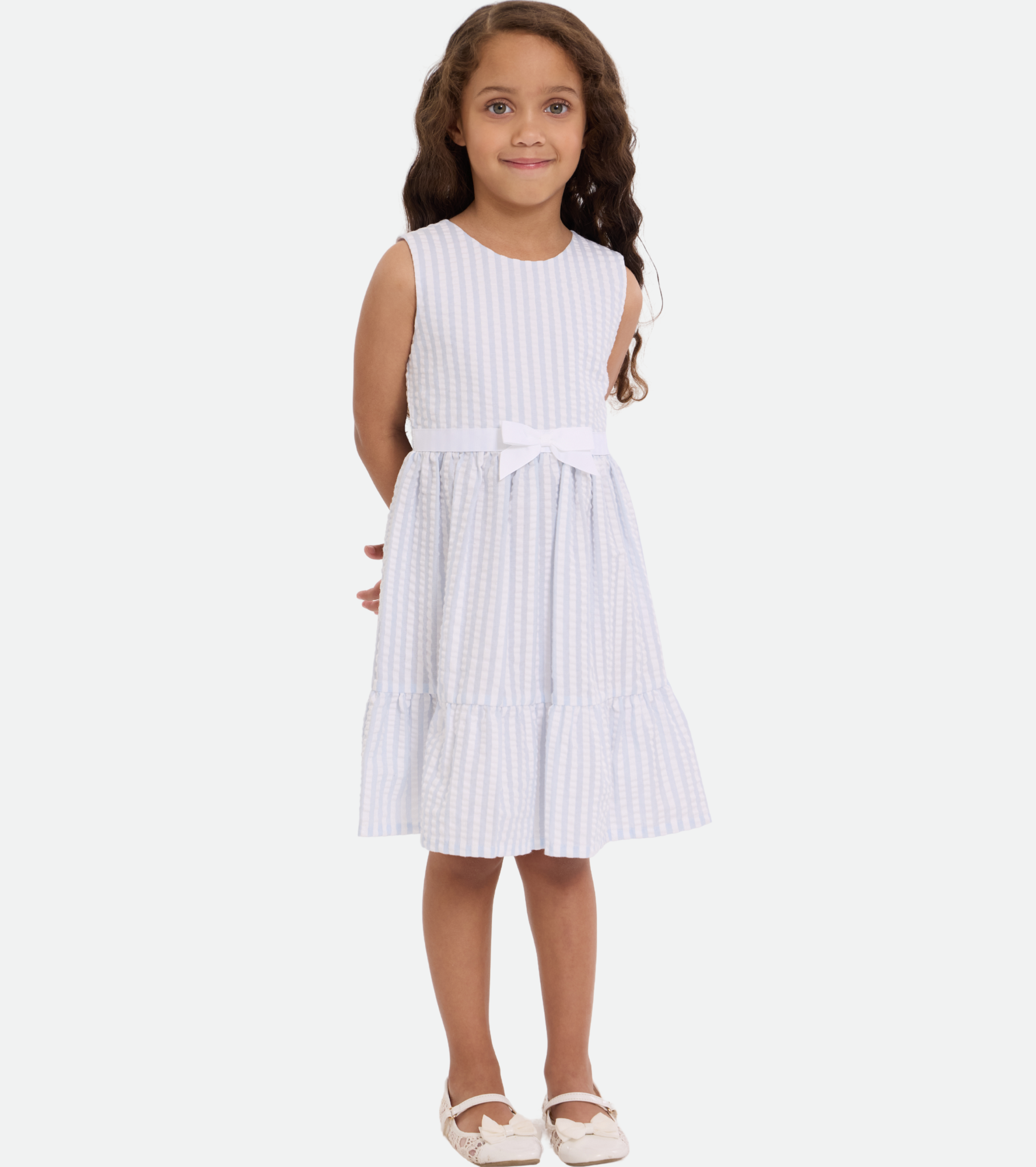 Meadow Seersucker Dress with Floral Cardigan