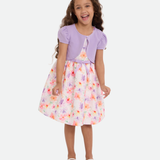 Mia Floral Party Dress with Cardigan - Image 
