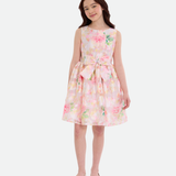 Serena Floral Jacquard Party Dress - Image 