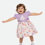 Mia Floral Party Dress with Cardigan - Image 