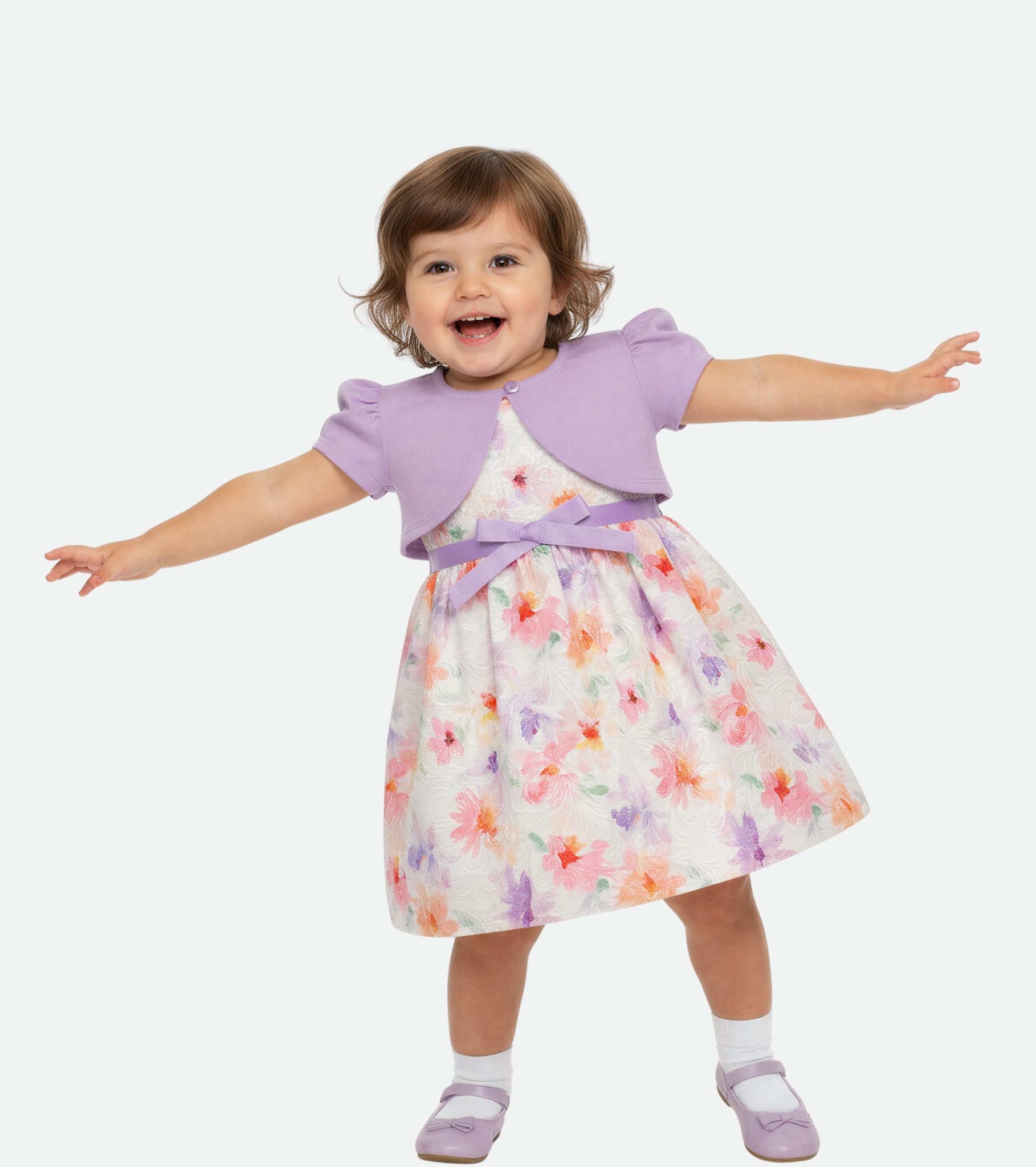 Mia Floral Party Dress with Cardigan