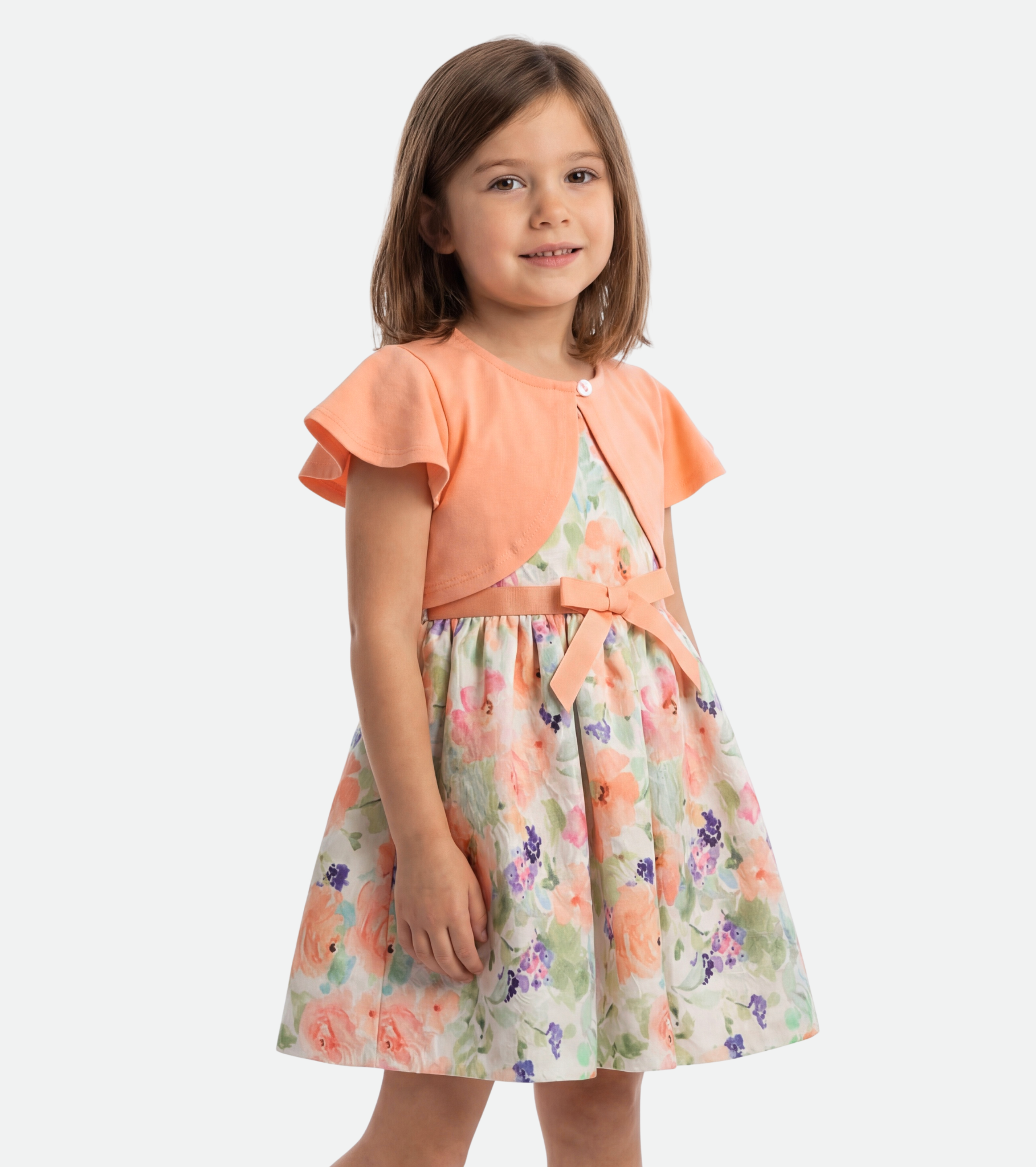 Maddie Floral Party Dress with Cardigan