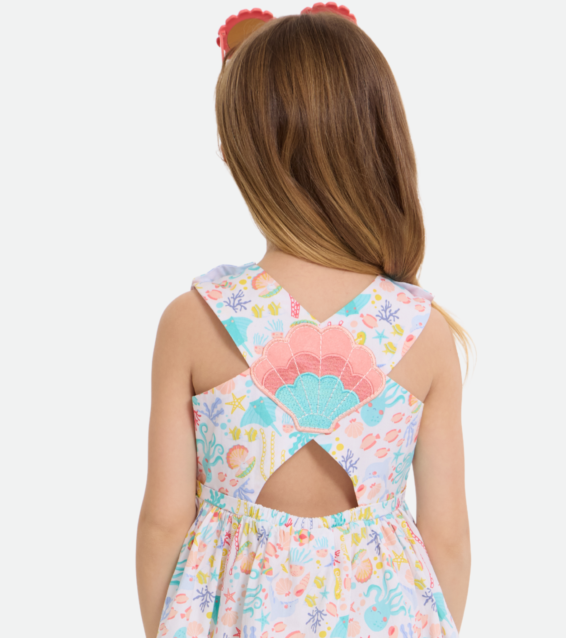 Ariel Marine Print Sundress with Sunglasses